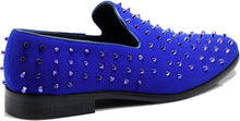 Load image into Gallery viewer, Vintage Spikes Royal Blue Sparkle Tuxedo Slip On Loafer