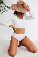 Load image into Gallery viewer, Turks &amp; Caicos White Long Sleeve 2pc Swimsuit Set