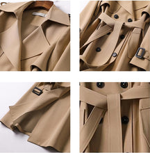 Load image into Gallery viewer, High Society Khaki Belted Notched Lapel Collar Double Breasted Coat