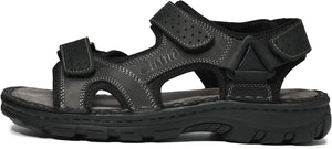 Summer Trend Black Genuine Leather Men's Sandals