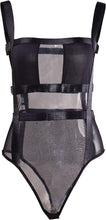 Load image into Gallery viewer, Elegant Black Sheer Mesh Sleeveless Leotard Bodysuit