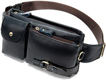 Load image into Gallery viewer, Cowhide Brown Genuine Leather Fanny Pack Waist Bag w/Adjustable Straps