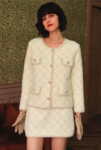 Load image into Gallery viewer, Elegant Beige Vintage Style Suit Jacket Coat and Skirt Set