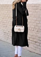Load image into Gallery viewer, Vintage Black Windproof Open Front Long Trench Coat