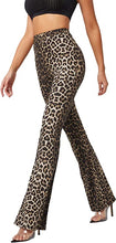Load image into Gallery viewer, High Waist Brown Cheetah Printed Flare Leg Pants