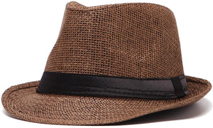 Men's Khaki High Quality Fedora Hats, Pack of 3