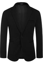 Load image into Gallery viewer, Men&#39;s Black Lapel One Button Sports Coat Blazer