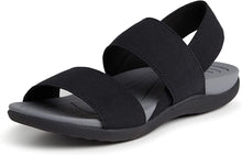 Load image into Gallery viewer, Comfy Black Sling Back Rubber Strappy Sandals