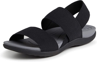 Comfy Black Sling Back Rubber Strappy Sandals