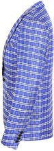 Load image into Gallery viewer, Men&#39;s Blue Plaid 2pc Long Sleeve Formal Suit