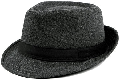 Men's Dark Grey Fedora Panama Jazz Hat