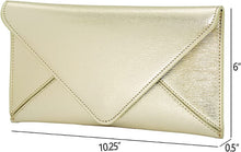 Load image into Gallery viewer, Glam Metallic Gold Envelope Style Clutch Purse