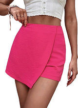 Load image into Gallery viewer, Asymmetrical High Waisted Fuchsia Pink Skirt/Shorts