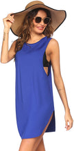 Load image into Gallery viewer, Olivia Blue Sleeveless Bathing Suit Cover ups