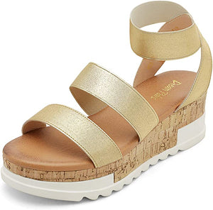 Summer White Flat Platform Ankle Strap Sandals
