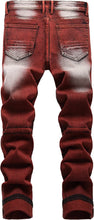 Load image into Gallery viewer, Unique Maroon Tie-Dye Men&#39;s Biker Pants