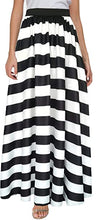 Load image into Gallery viewer, Black &amp; White Horizontal Striped Silhouette Maxi Skirt
