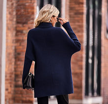 Load image into Gallery viewer, Parisian Royal Blue Turtleneck Long Sleeve Winter Sweater Tops