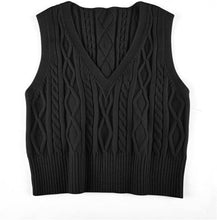 Load image into Gallery viewer, Pullover Cable Knit Vest Sleeveless Loose Fit Sweater Top