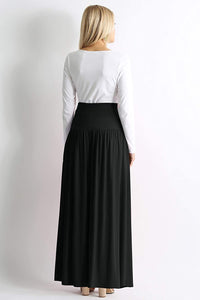 Plus Size High Waist Modal Knit Grey Maxi Skirt