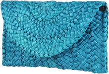 Load image into Gallery viewer, Envelope Handbag Blue Beach Straw Clutch Purse
