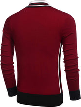 Load image into Gallery viewer, Men&#39;s Slim Fit Red Quarter Zip Pullover Polo Sweater