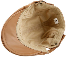 Load image into Gallery viewer, Men&#39;s Khaki PU Leather Classic Newsboy Cap
