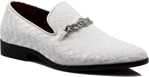 Vintage White Satin Classic Tuxedo Dress Loafer