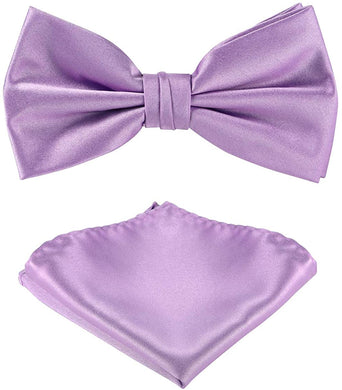 Lavender Pre-tied Bow Tie and Pocket Square Sets