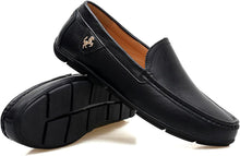Load image into Gallery viewer, Men’s Casual Black Leather Slip-On Loafers Shoes