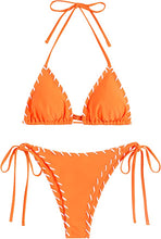 Load image into Gallery viewer, Mocha Brown Thread Style 2pc Swimwear Bikini Set
