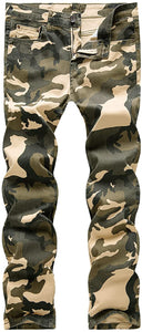 Skinny Fit Camouflage Stretch Comfort Men's Denim Jeans