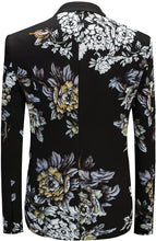 Load image into Gallery viewer, Floral Printed Black 3 Piece Stylish Men&#39;s Suit