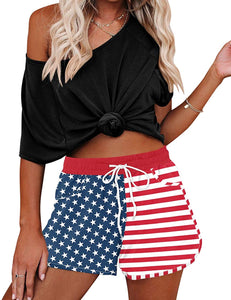 Swim Trunks American Flag Print Summer Beach Women's Boardshorts