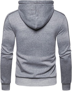 Men's Light Grey Full Zip Lightweight Hoodie Sweatshirt