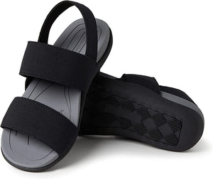 Comfy Black Sling Back Rubber Strappy Sandals