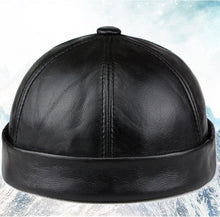 Load image into Gallery viewer, Shearling Sheepskin Black Winter Fur Beanie Hat