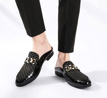 Load image into Gallery viewer, Men&#39;s Velvet Leather Textured Black Loafer Slip-on Dress Shoes