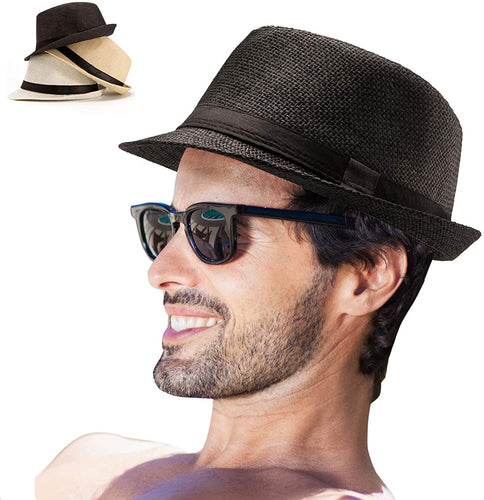 Men's Black High Quality Fedora Hats, Pack of 3