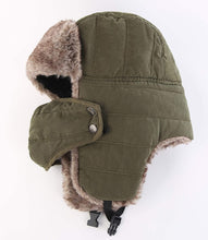 Load image into Gallery viewer, Warm Trapper Army Green Russian Hats