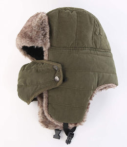 Warm Trapper Army Green Russian Hats