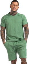 Load image into Gallery viewer, Men&#39;s Pink 2PC Short Sleeve Cotton Shirt &amp; Shorts Set
