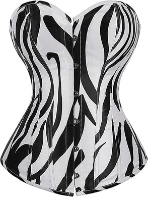 Fancy Chromatic Zebra Print Lingerie Corset