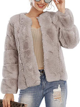 Load image into Gallery viewer, Black Faux Fur Long Sleeve Jacket