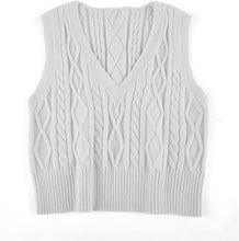 Load image into Gallery viewer, Pullover Cable Knit Vest Sleeveless Loose Fit Sweater Top