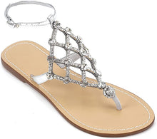 Load image into Gallery viewer, Silver Diamond Sequin Rhinestone Sparkle Fashion Sandals