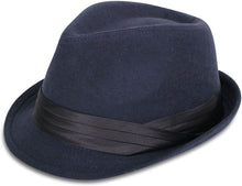 Load image into Gallery viewer, Men&#39;s Black-Orange Classic Manhattan Style Fedora Hat