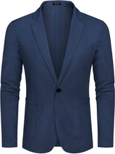 Load image into Gallery viewer, Men&#39;s Navy Blue Lightweight Notched Lapel Blazer
