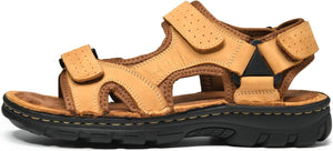 Summer Trend Yellow Genuine Leather Men's Sandals