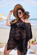 Load image into Gallery viewer, Black Lace Plus Size Swimwear Coverup